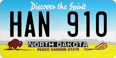 ND license plate HAN910