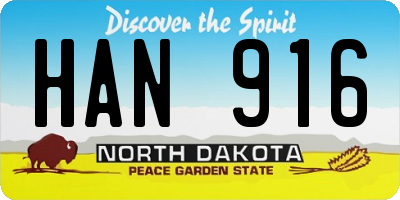 ND license plate HAN916