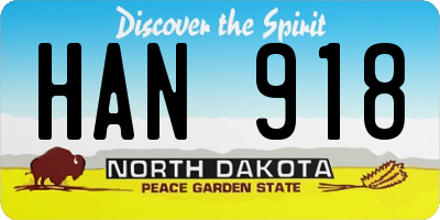 ND license plate HAN918