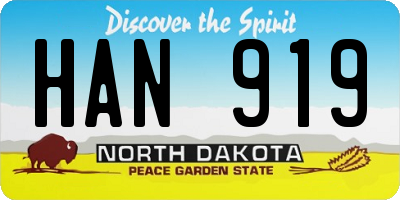 ND license plate HAN919