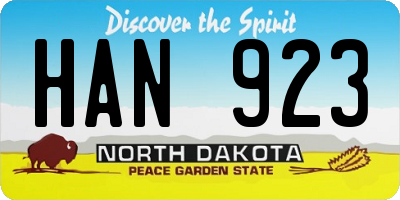 ND license plate HAN923