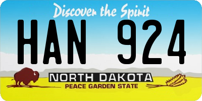 ND license plate HAN924