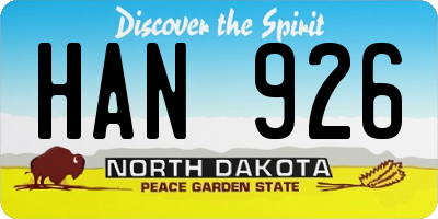 ND license plate HAN926