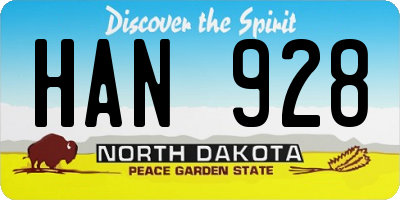 ND license plate HAN928