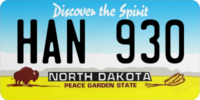 ND license plate HAN930