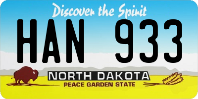 ND license plate HAN933