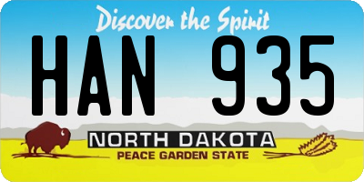 ND license plate HAN935