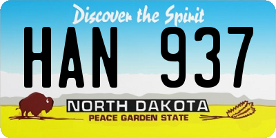 ND license plate HAN937