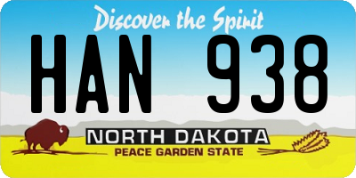 ND license plate HAN938