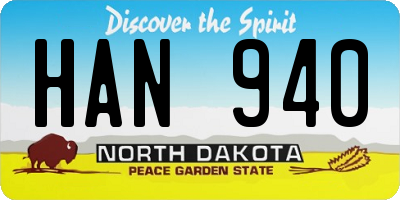 ND license plate HAN940