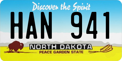 ND license plate HAN941