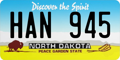 ND license plate HAN945