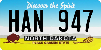 ND license plate HAN947