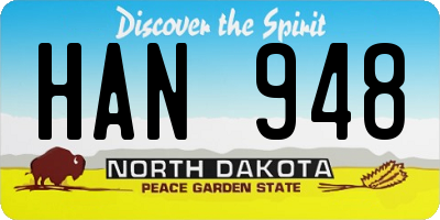 ND license plate HAN948