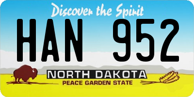 ND license plate HAN952