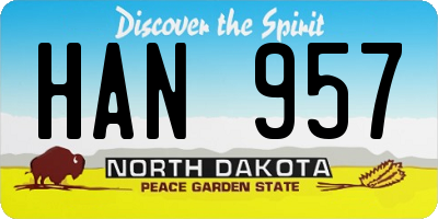 ND license plate HAN957