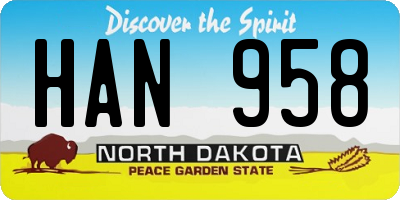 ND license plate HAN958