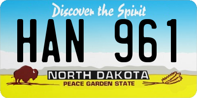 ND license plate HAN961