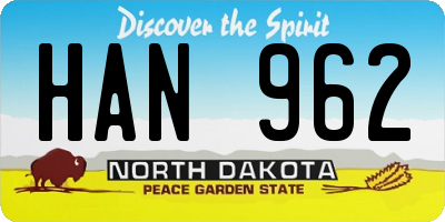 ND license plate HAN962