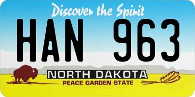 ND license plate HAN963