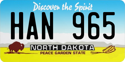 ND license plate HAN965