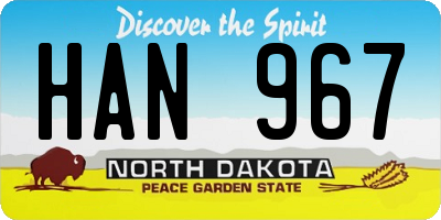 ND license plate HAN967