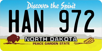 ND license plate HAN972