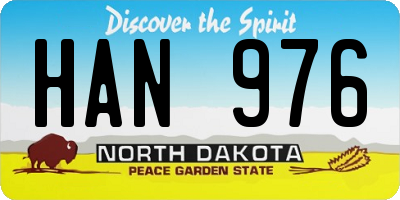 ND license plate HAN976