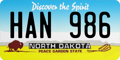 ND license plate HAN986