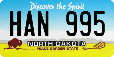 ND license plate HAN995