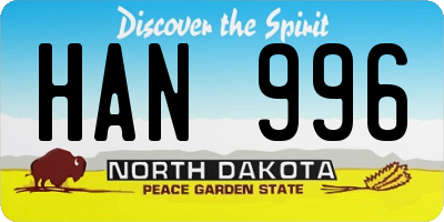 ND license plate HAN996