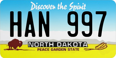 ND license plate HAN997