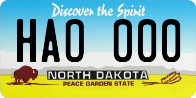 ND license plate HAO000