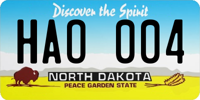 ND license plate HAO004