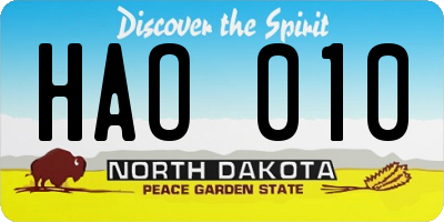 ND license plate HAO010