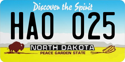 ND license plate HAO025