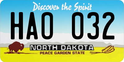 ND license plate HAO032