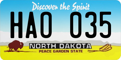 ND license plate HAO035