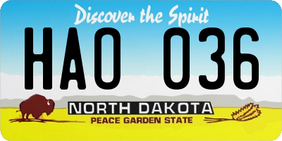 ND license plate HAO036