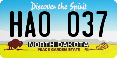 ND license plate HAO037