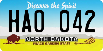 ND license plate HAO042