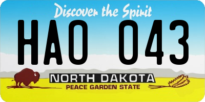 ND license plate HAO043