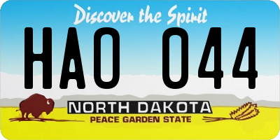 ND license plate HAO044