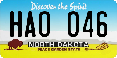 ND license plate HAO046