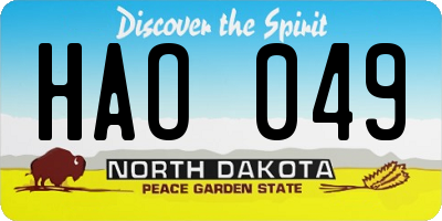 ND license plate HAO049