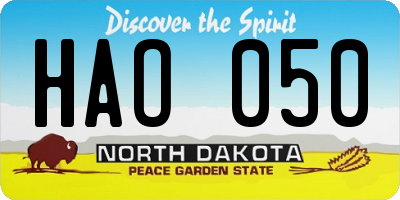 ND license plate HAO050