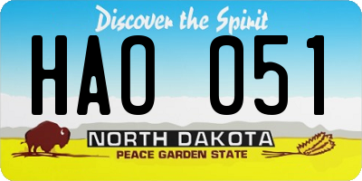 ND license plate HAO051