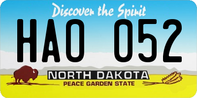 ND license plate HAO052