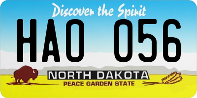 ND license plate HAO056