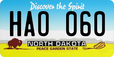 ND license plate HAO060